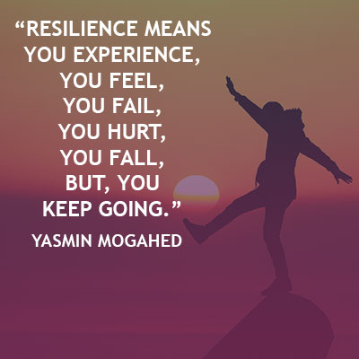 Emotional resilience is developed from life experiences. Focus on the benefits of life's challenges.